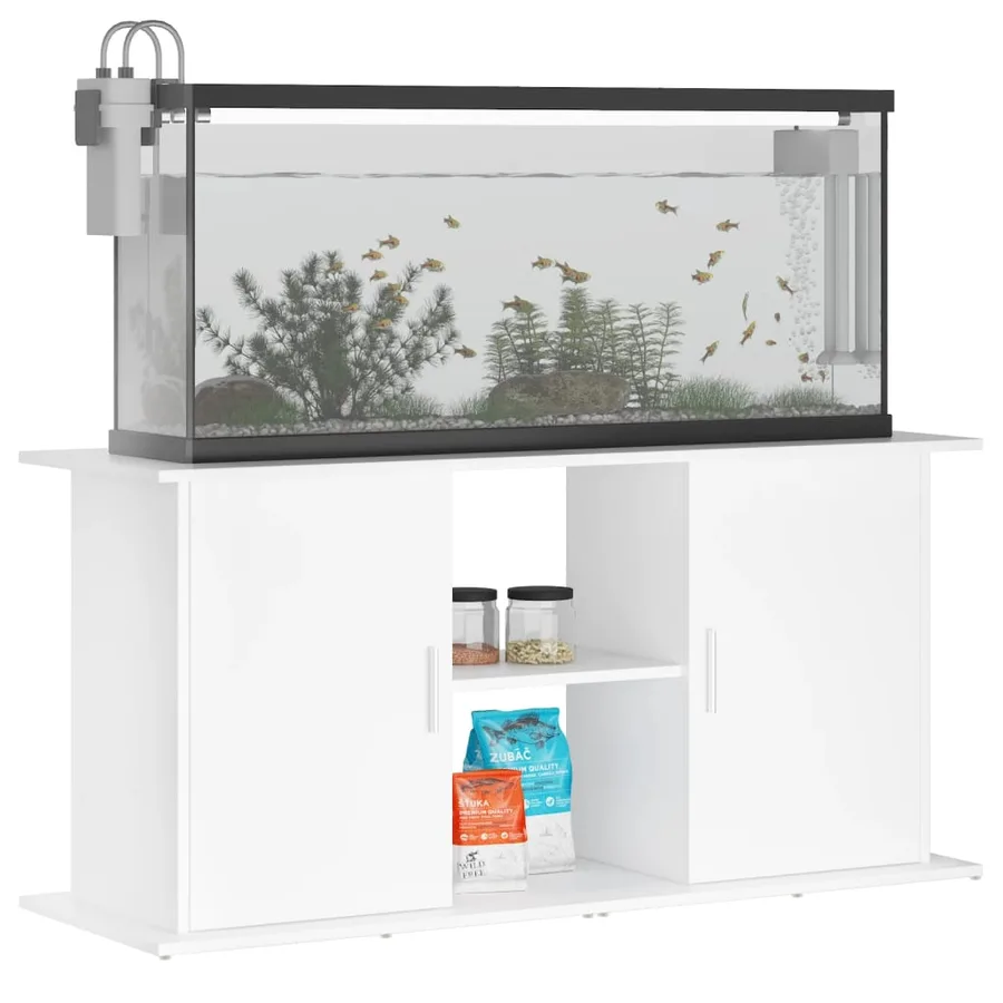 Support pour aquarium blanc 121x41x58 cm bois d'ingénierie - 3