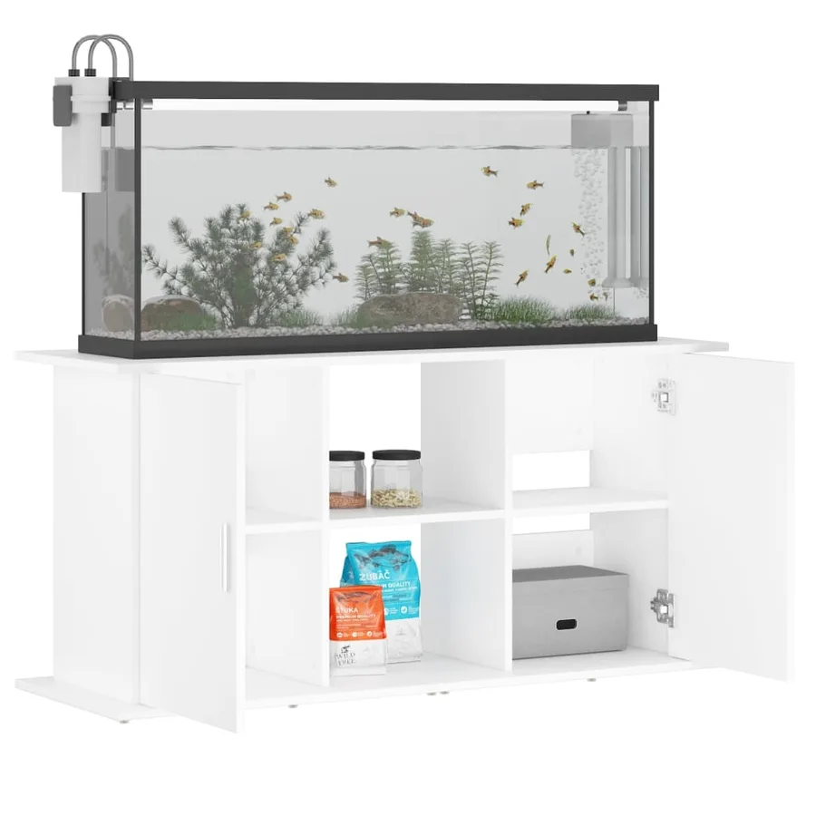 Support pour aquarium blanc 121x41x58 cm bois d'ingénierie - 4