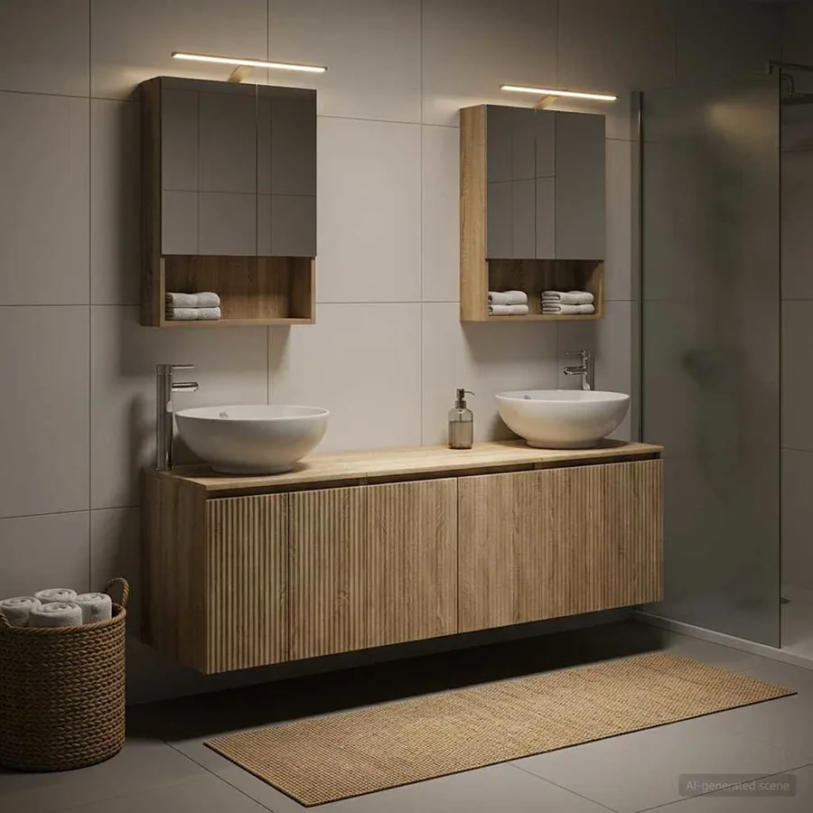Ensemble d'armoire de salle de bain 5 pcs Chêne Sonoma