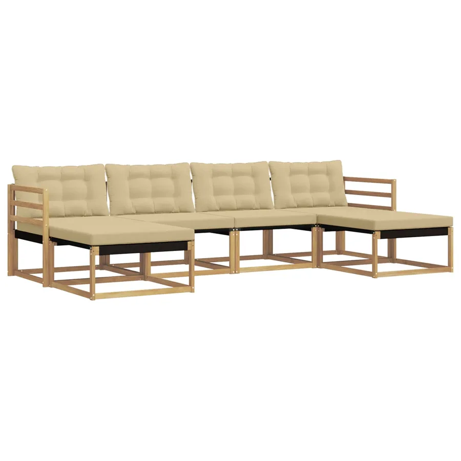 Ensemble de canapés d'extérieur 6 pc Blanc et Beige - 2