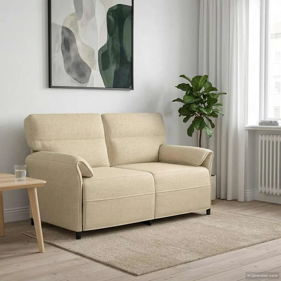 Canapé 100% polyester, cadre en métal, MDF, Contreplaqué