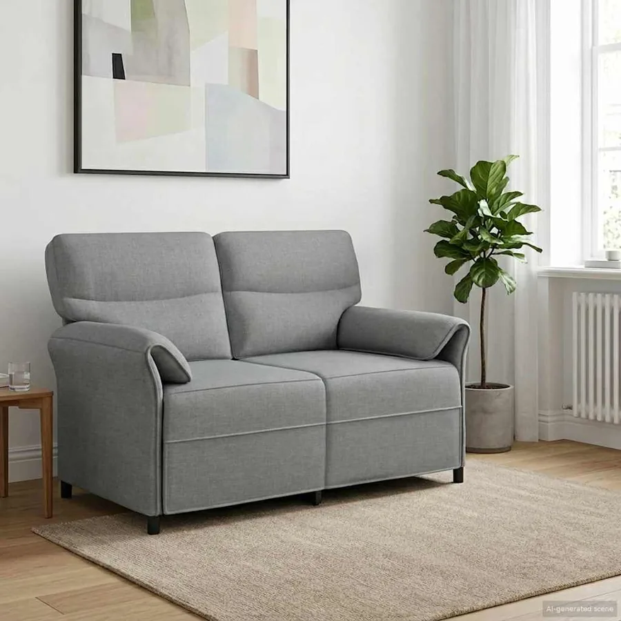 Canapé 100% polyester, cadre en métal, MDF, Contreplaqué
