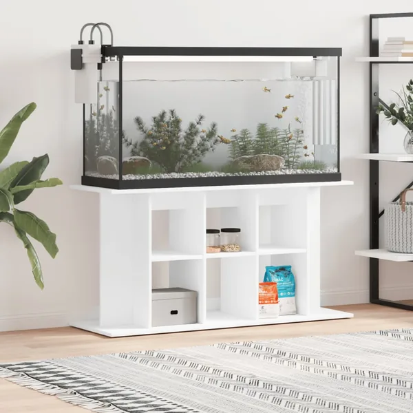 Support pour aquarium blanc 120x40x60 cm bois d'ingénierie