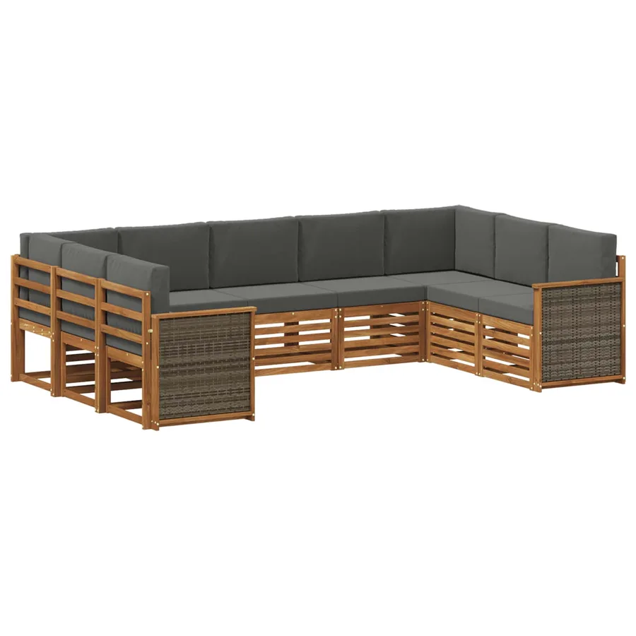 Ensemble de canapé d'angle 7 pcs Naturel et Anthracite - 2