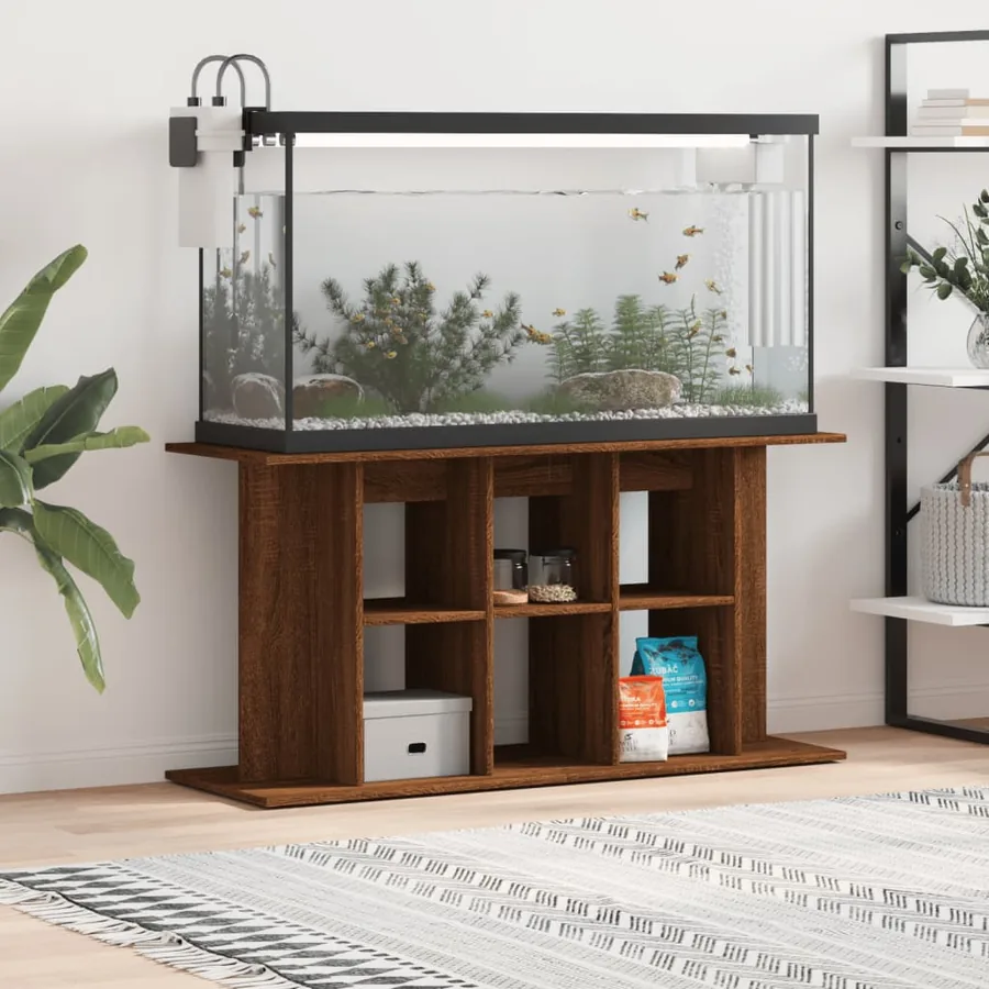 Support d'aquarium chêne marron 120x40x60 cm bois d'ingénierie