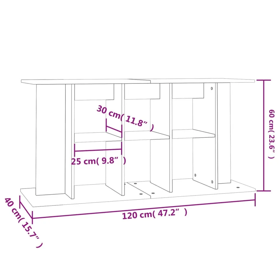 Support d'aquarium chêne marron 120x40x60 cm bois d'ingénierie - 8