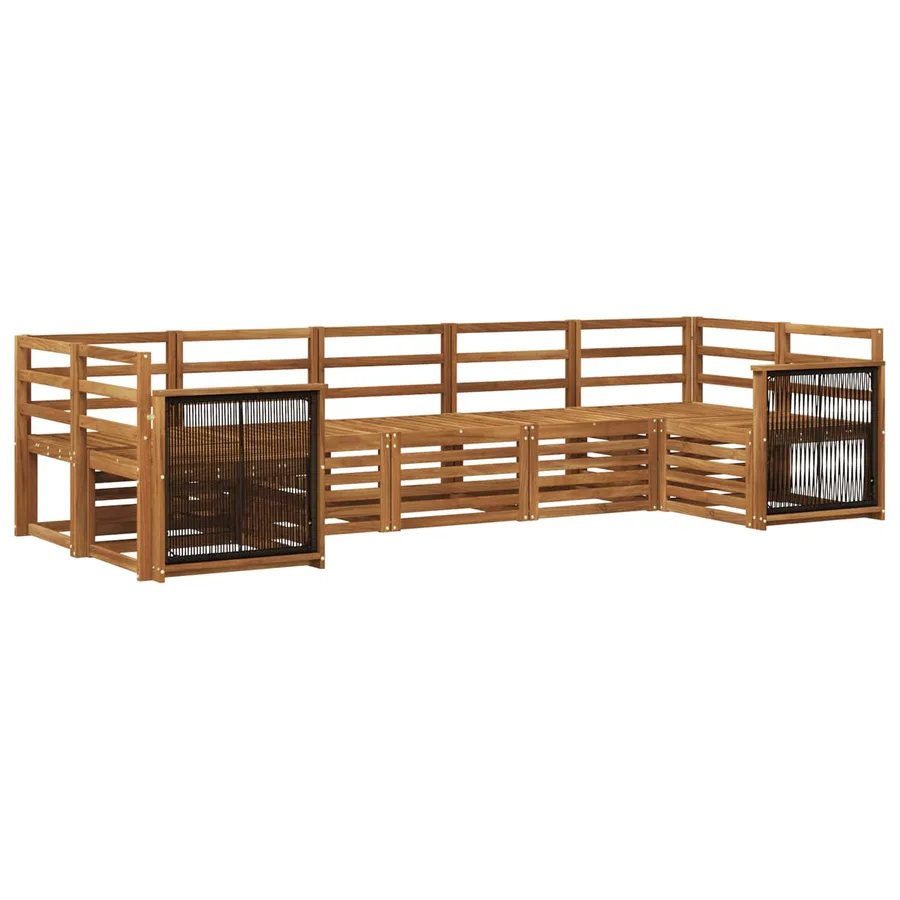 Ensemble de canapé d'angle 6 pcs Naturel Bois d'Acacia Massif - 2