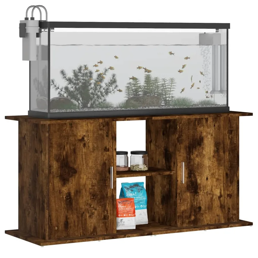 Support pour aquarium chêne fumé 121x41x58 cm bois d'ingénierie - 3