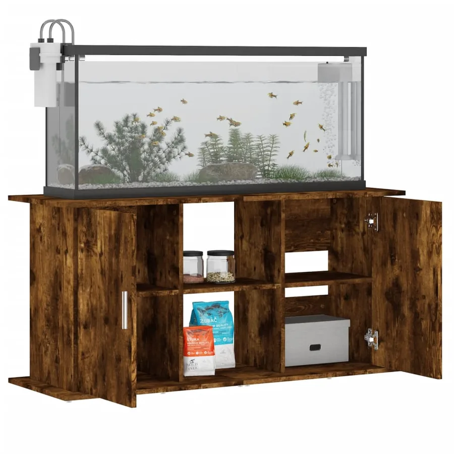 Support pour aquarium chêne fumé 121x41x58 cm bois d'ingénierie - 4