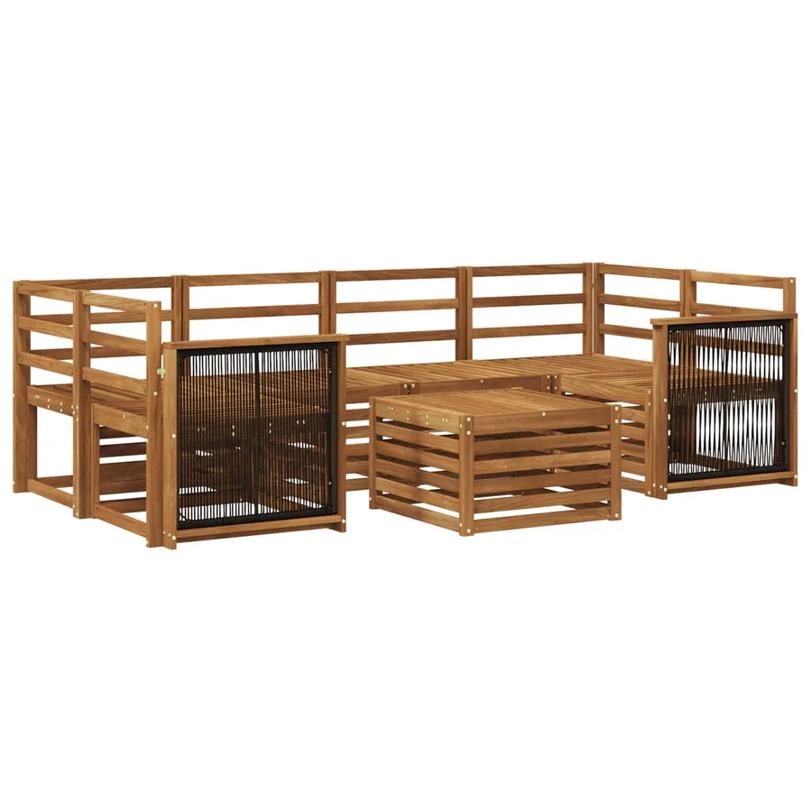 Ensemble de canapés d'extérieur 7 pcs Naturel - 2