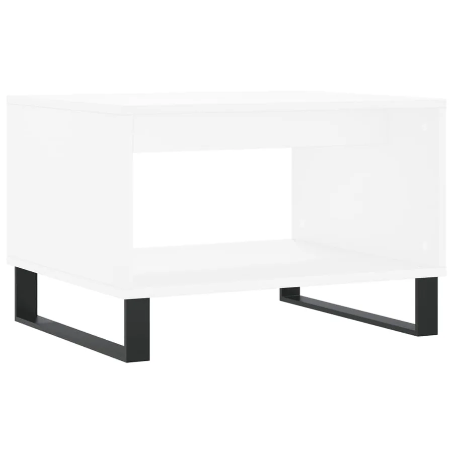Table basse blanc 60x50x40 cm bois d'ingénierie - 6