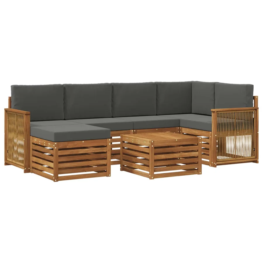 Ensemble de canapé d'angle 6 pcs Naturel et Anthracite - 2