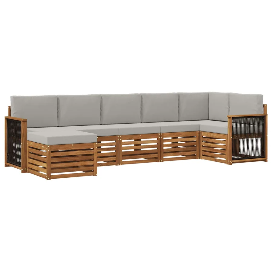 Ensemble de canapé d'angle avec coussin 6 pcs - 2