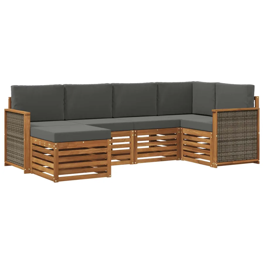 Ensemble de canapé d'angle 5 pcs Naturel et Anthracite - 2