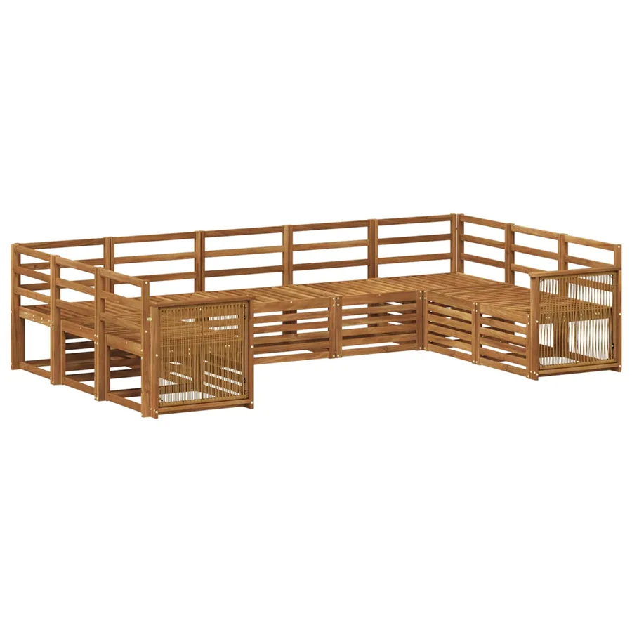 Ensemble de canapé d'angle 7 pcs Naturel Bois d'Acacia Massif - 2