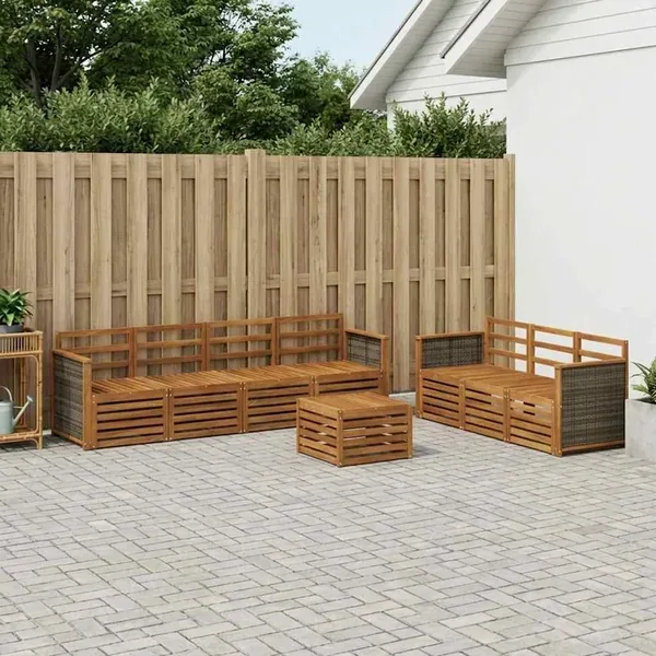 Ensembles de canapés 8 pcs Bois d'Acacia Massif