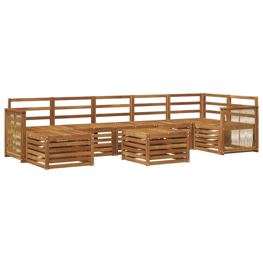Ensemble de canapés d'extérieur 7 pcs Naturel - 2