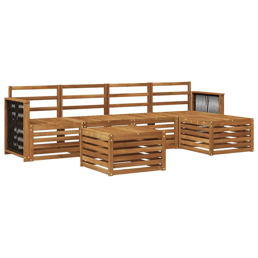 Ensemble de canapés d'extérieur 6 pcs Naturel - 2