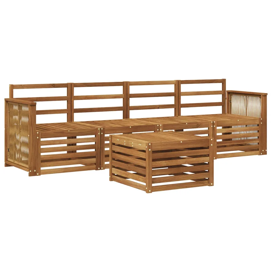 Ensemble de canapés d'extérieur 5 pcs Naturel - 2