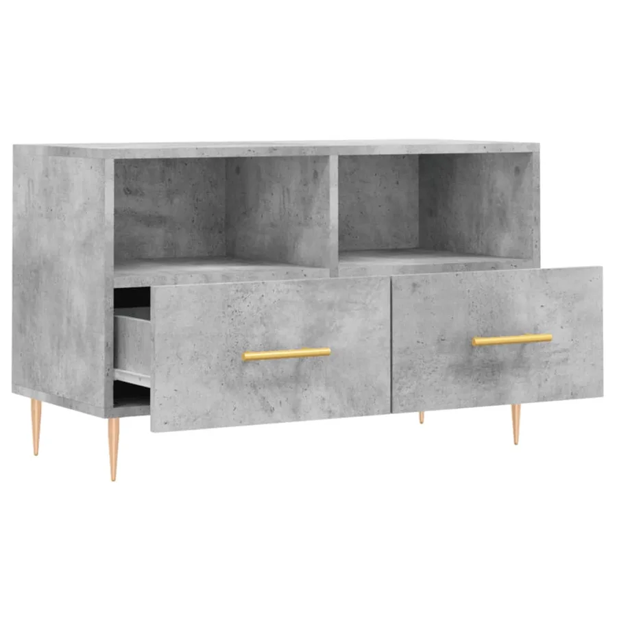 Meuble TV Gris béton 80x36x50 cm Bois d'ingénierie - 6