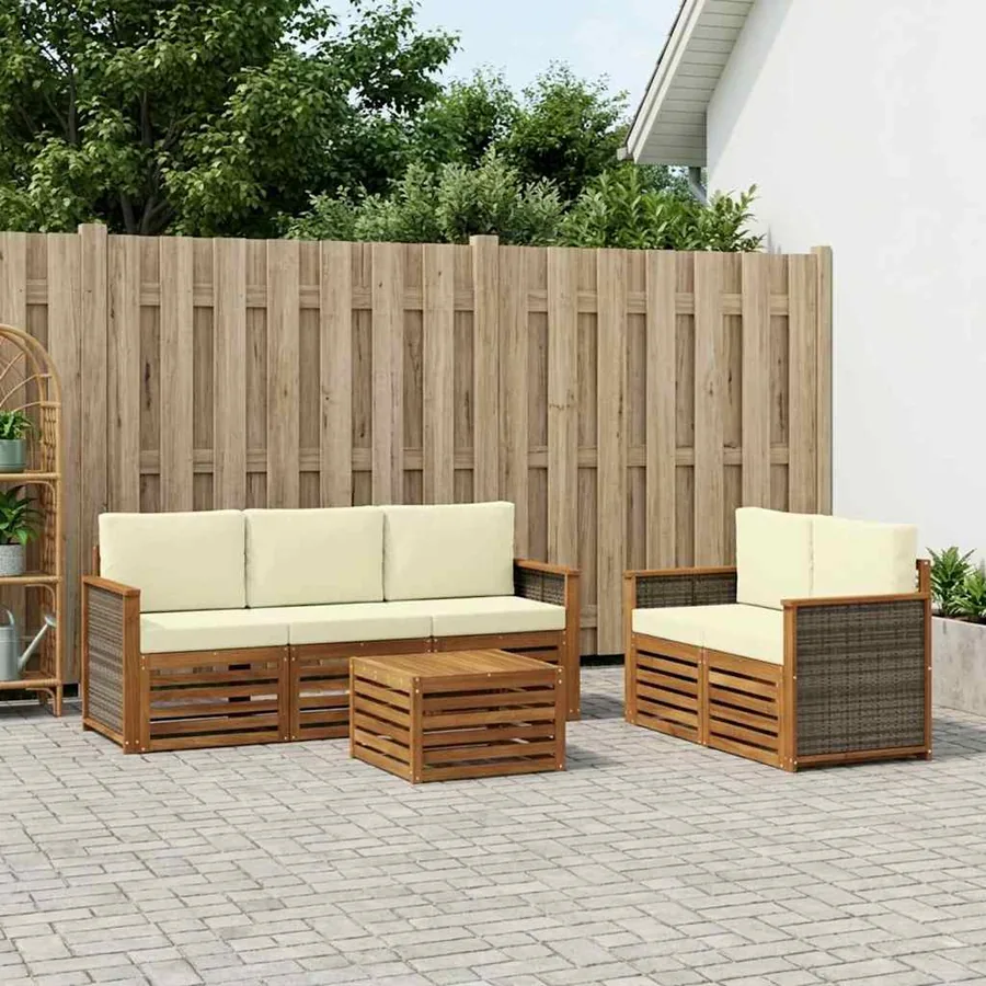 Ensembles de canapés 6 pcs Bois d'Acacia Massif