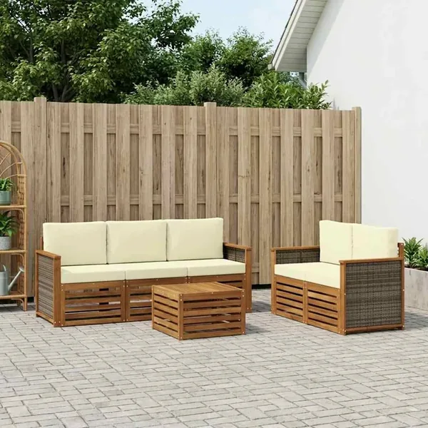 Ensembles de canapés 6 pcs Bois d'Acacia Massif