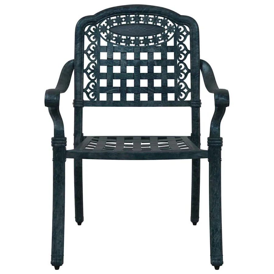 Ensemble de salle à manger pour jardin 7 pcs Vert Aluminium - 9