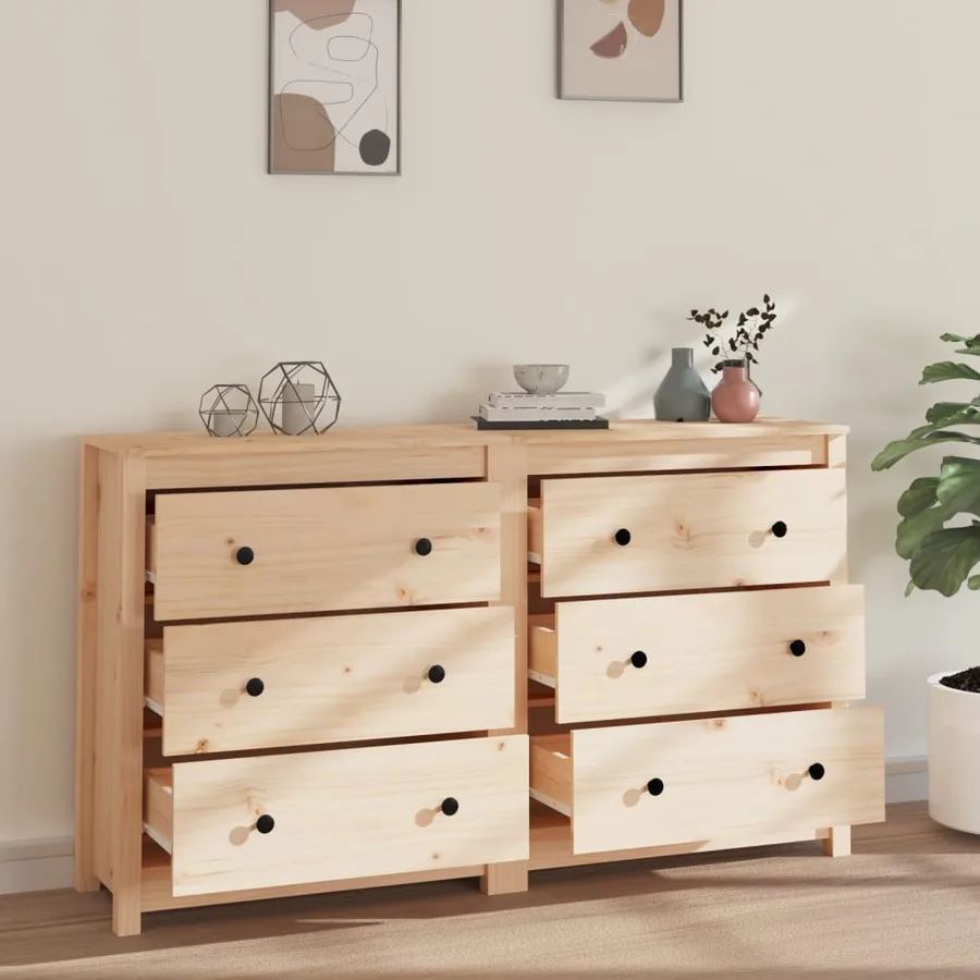 Buffet 140x35x80 cm Bois massif de pin - 3