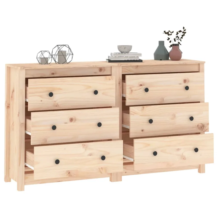 Buffet 140x35x80 cm Bois massif de pin - 4