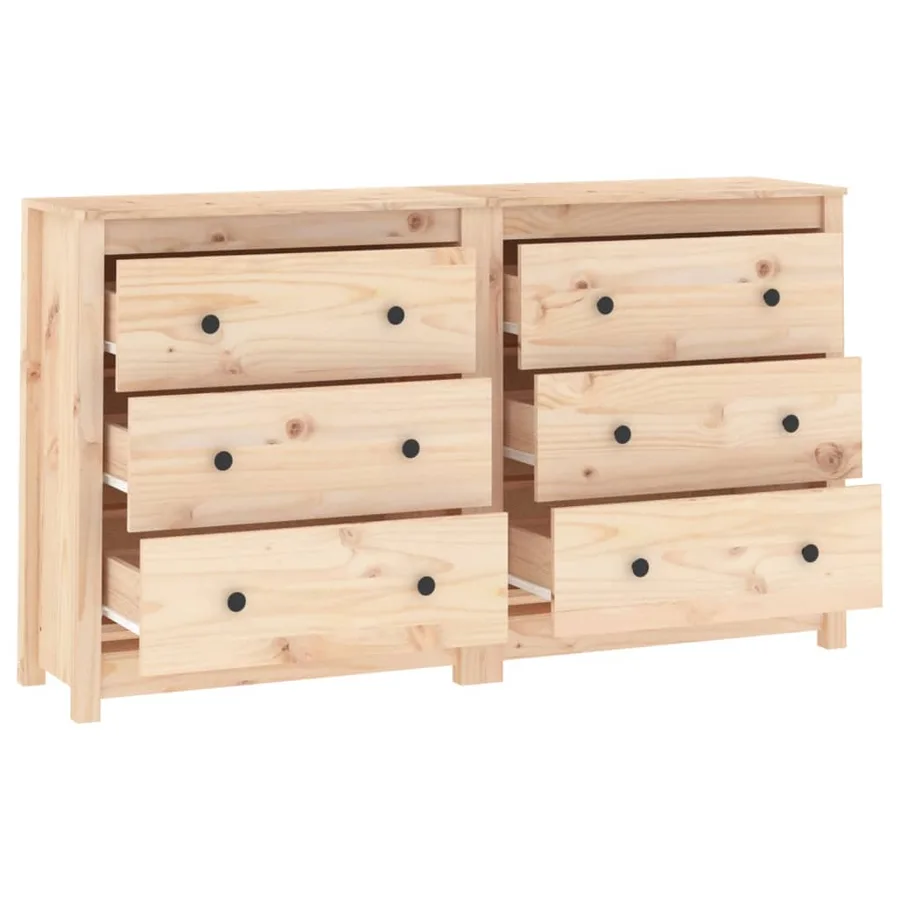 Buffet 140x35x80 cm Bois massif de pin - 5
