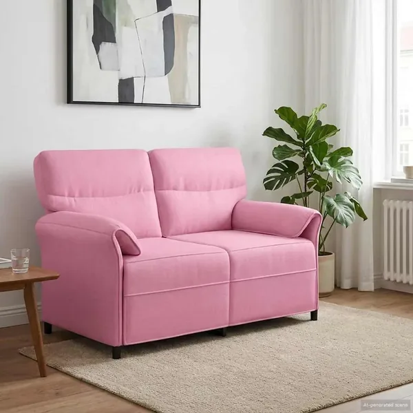 Canapé 100% polyester, cadre en métal, MDF, Contreplaqué