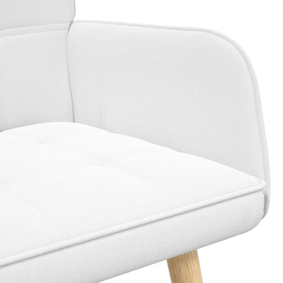 Sofa 2 places Blanc 115 x 61 x 87 cm Tissu - 7