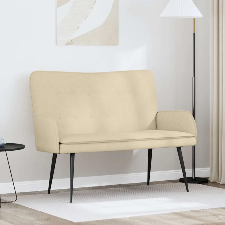 Sofa 2 places Crème 115 x 61 x 87 cm Tissu