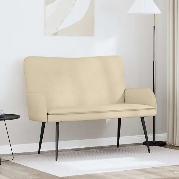 Sofa 2 places Crème 115 x 61 x 87 cm Tissu