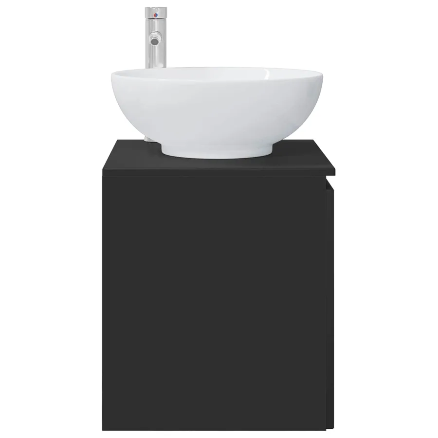 Vanité de lavabo mural Noir 49,5 x 44,5 x 65 cm - 4