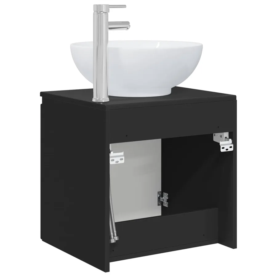 Vanité de lavabo mural Noir 49,5 x 44,5 x 65 cm - 5