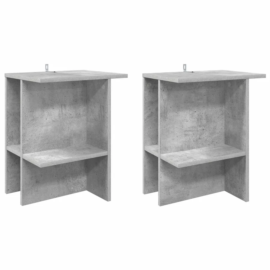 Table basse 2 pcs Gris béton 40 x 30 x 49 cm Bois d'ingénierie - 2