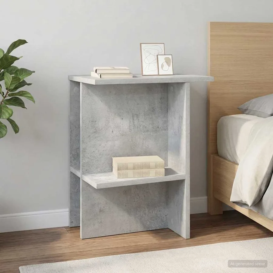 Table basse 2 pcs Gris béton 40 x 30 x 49 cm Bois d'ingénierie - 4