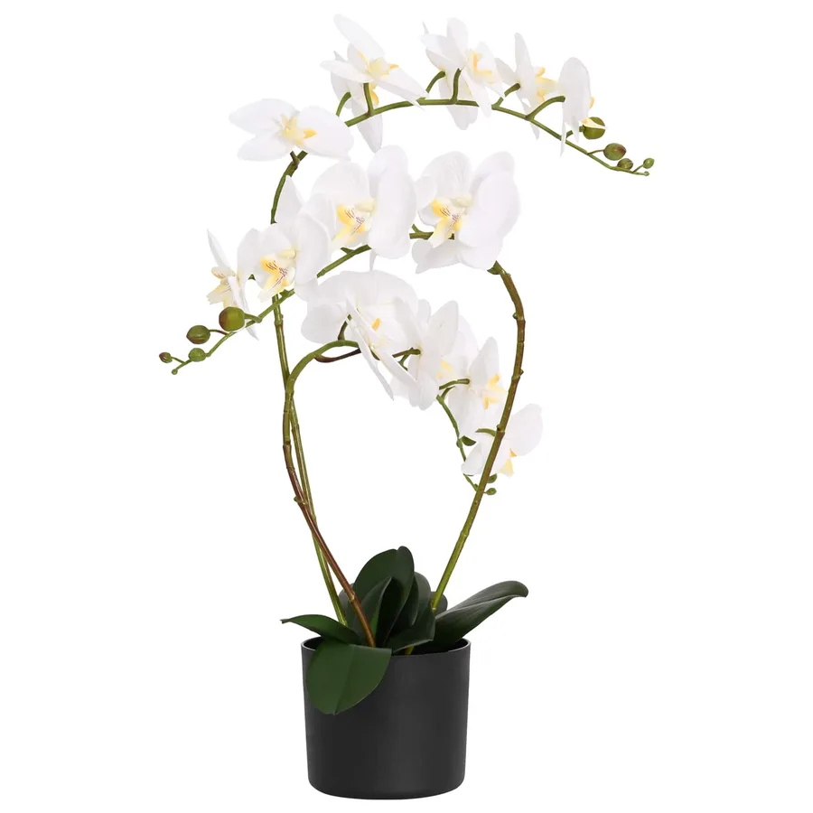 Plante orchidée artificielle avec pot Blanc 45 x 15 x 65 cm - 2