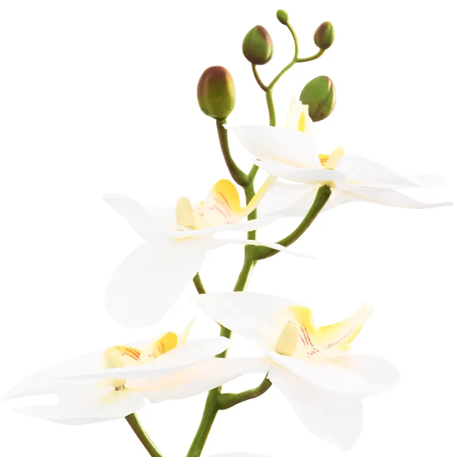 Plante orchidée artificielle avec pot Blanc 45 x 15 x 65 cm - 4
