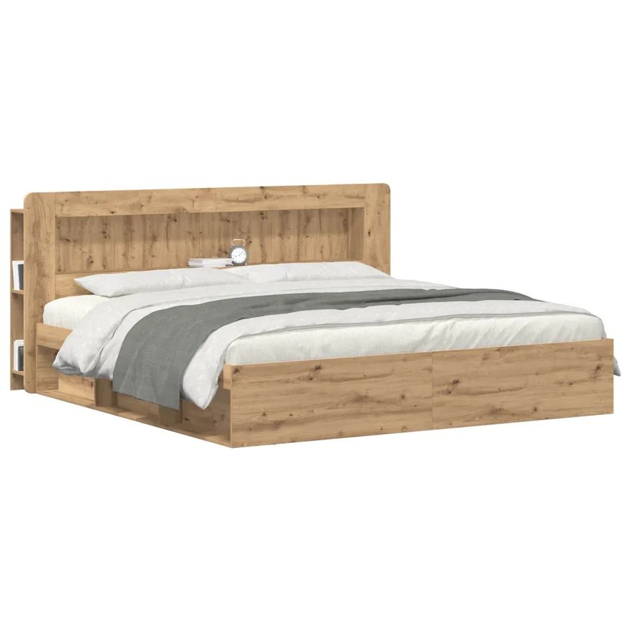 Cabinet de Tête de Lit Chêne artisanal 180 cm Bois d’ingénierie - 3