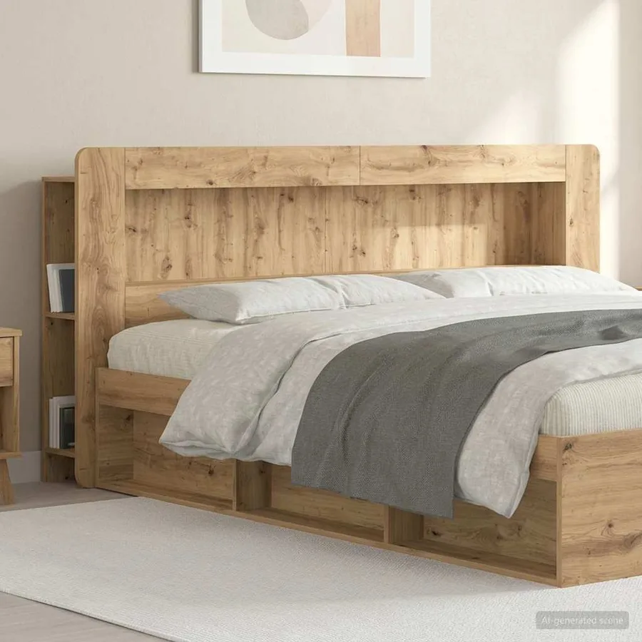 Cabinet de Tête de Lit Chêne artisanal 180 cm Bois d’ingénierie - 4