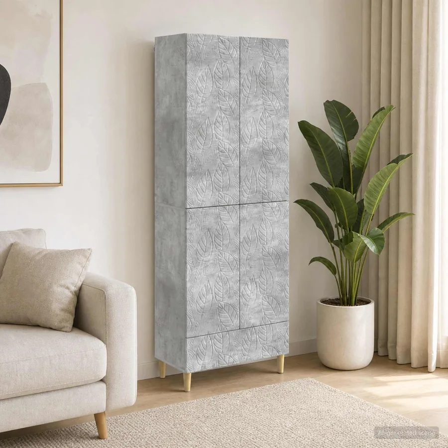 Ensemble de Meubles 2 pcs Gris béton Bois d'ingénierie