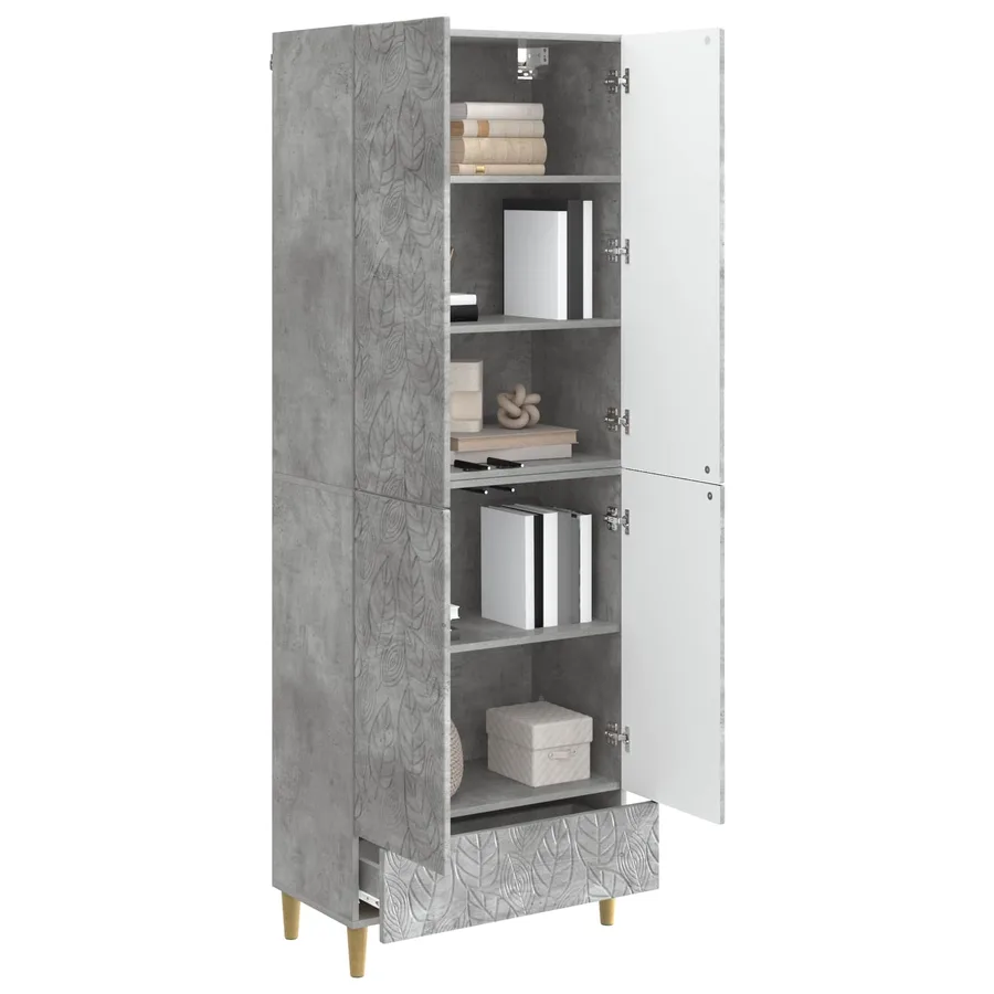 Ensemble de Meubles 2 pcs Gris béton Bois d'ingénierie - 3