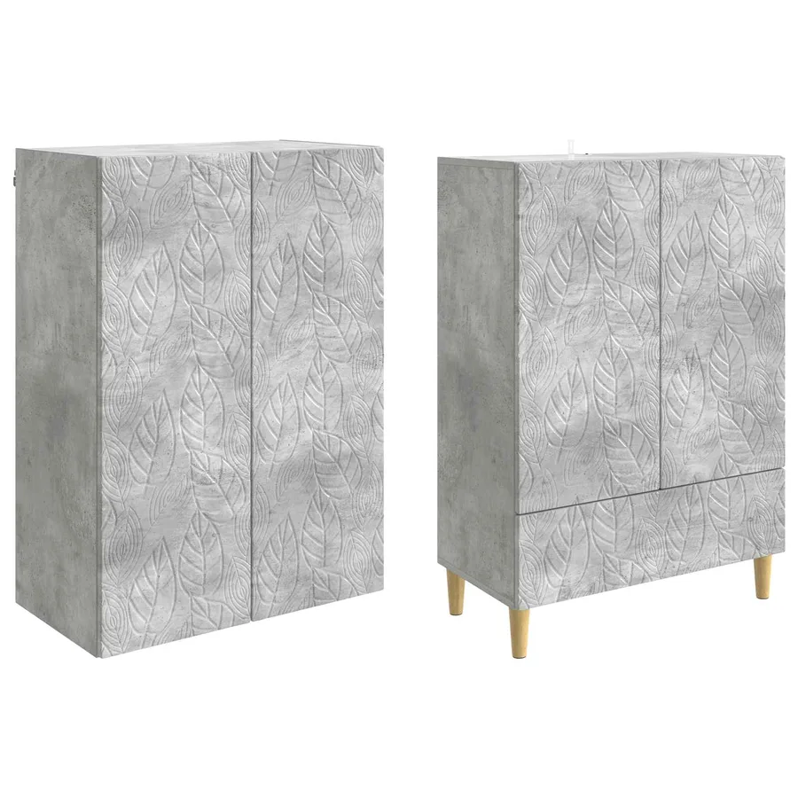 Ensemble de Meubles 2 pcs Gris béton Bois d'ingénierie - 4