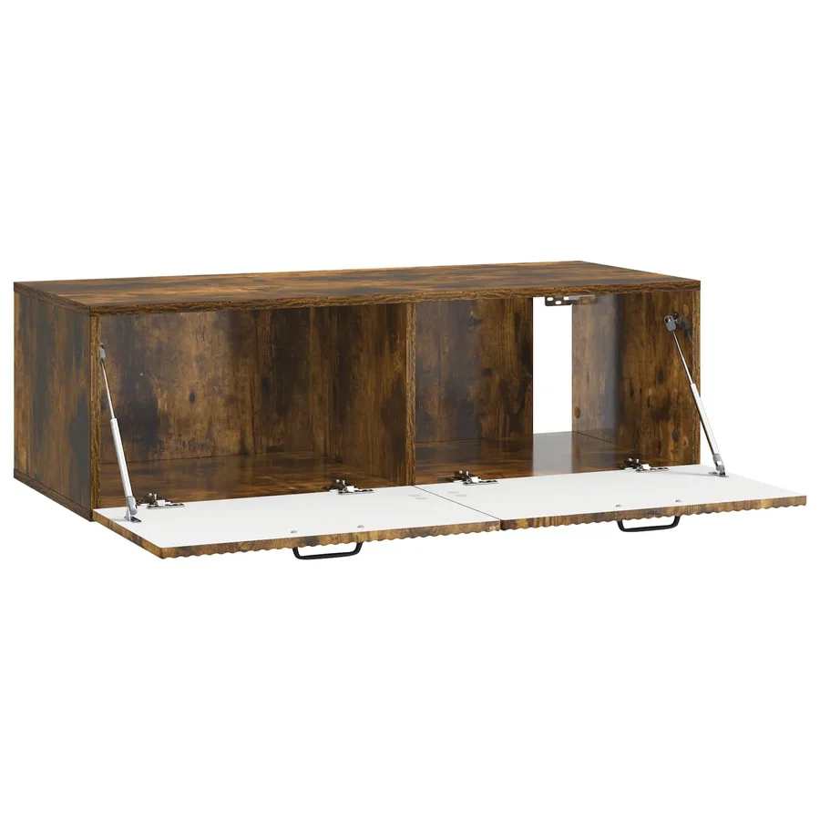 Meuble TV mural Chêne fumé 98 x 41 x 30 cm Bois d'ingénierie - 5