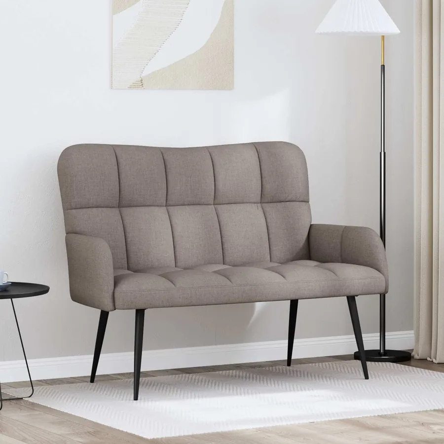 Sofa 2 places Taupe 115 x 61 x 87 cm Tissu