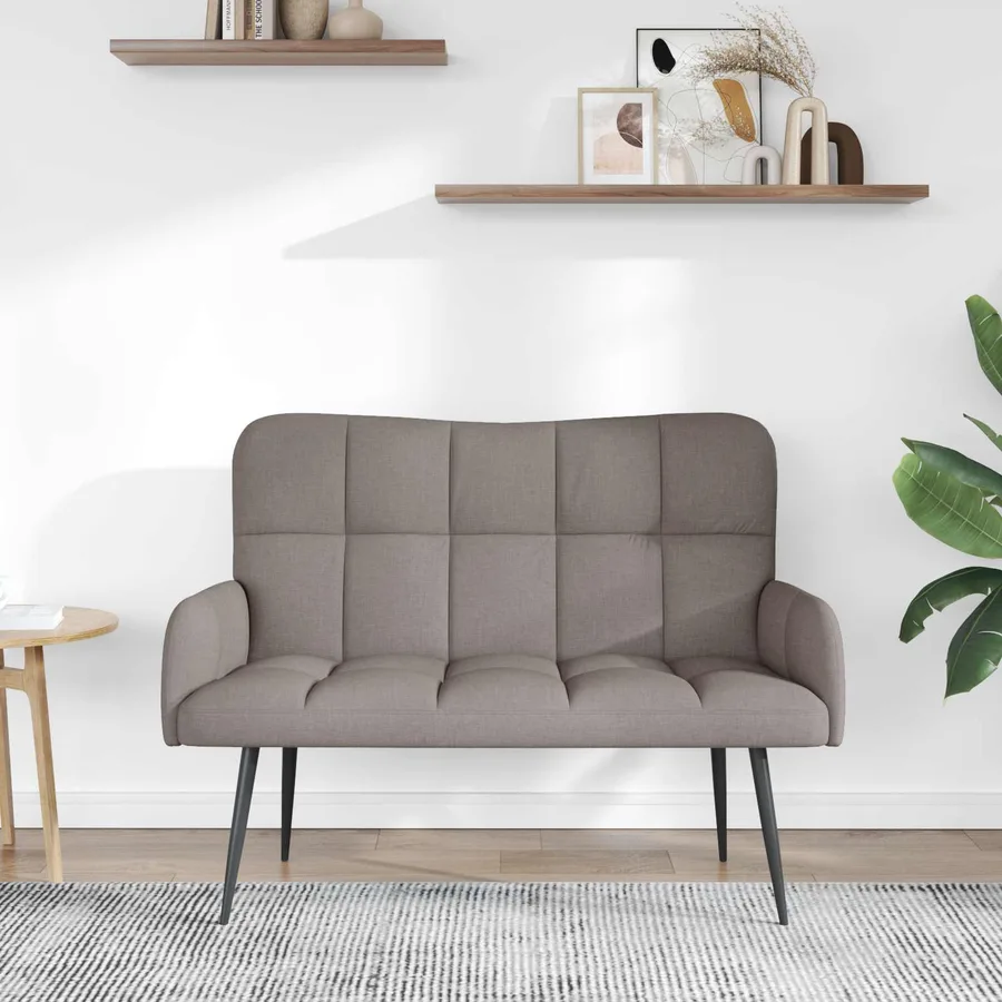 Sofa 2 places Taupe 115 x 61 x 87 cm Tissu - 3