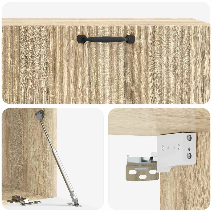 Meuble TV mural Chêne Sonoma 98 x 41 x 30 cm Bois d'ingénierie - 9