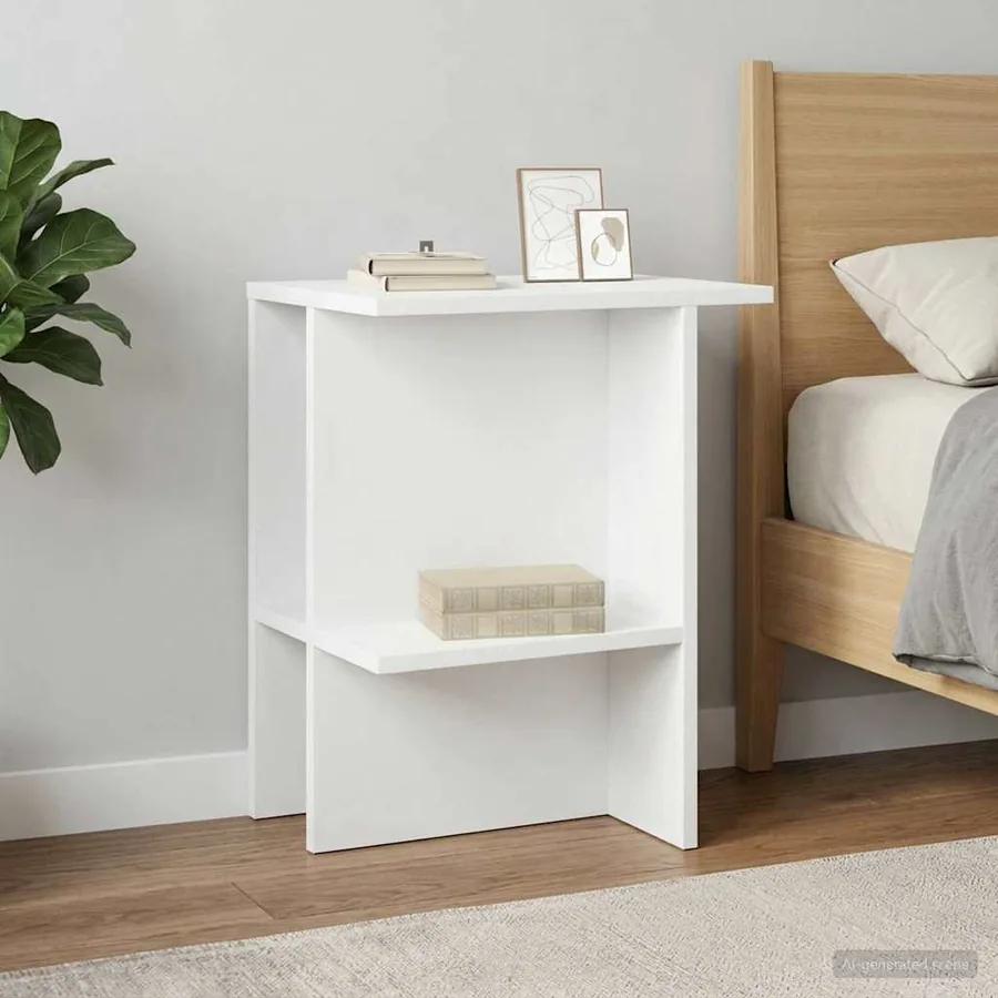Table basse 2 pcs Blanc 40 x 30 x 49 cm Bois d'ingénierie